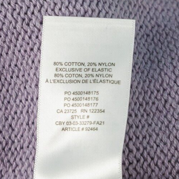 TNA Aritzia Size 2XS XXS Purple York Turtleneck Long Sleeve Cotton Knit Sweater - Picture 5 of 6